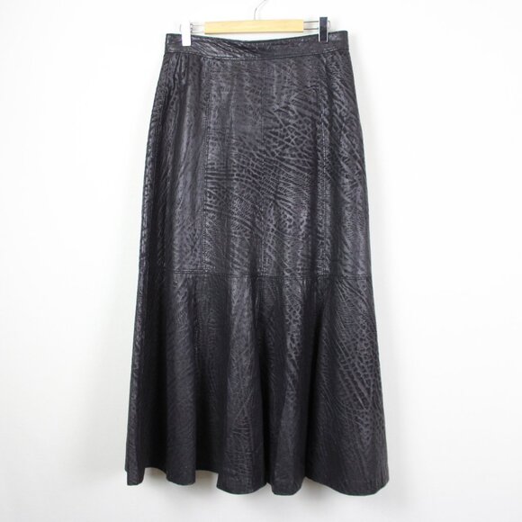 Marquis Vintage Leather Animal Pattern Maxi Skirt - Picture 2 of 16